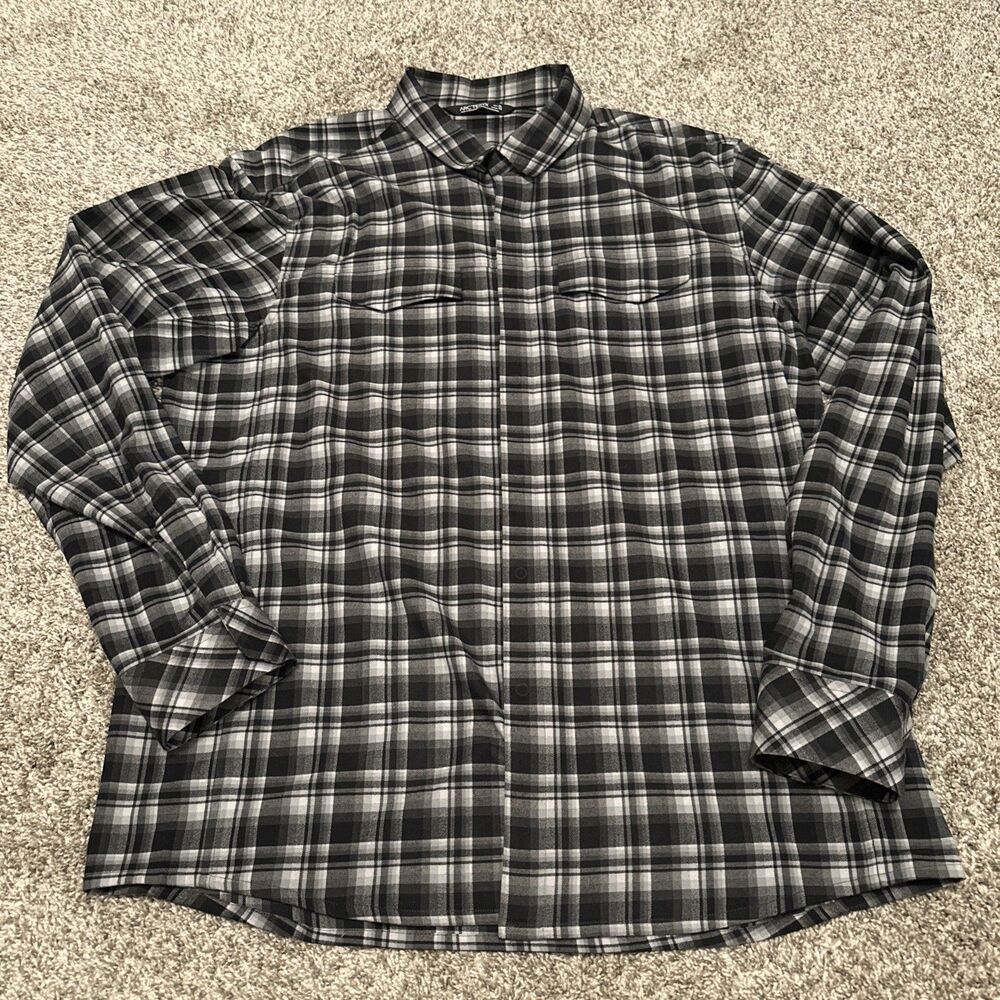 Arc'teryx Gryson Snap Shirt Check Plaid Flannel Button Up Gorpcore Men’s Size XL